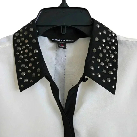 Rock & Republic Long Sleeve Blouse Size M #197 - Picture 4 of 6